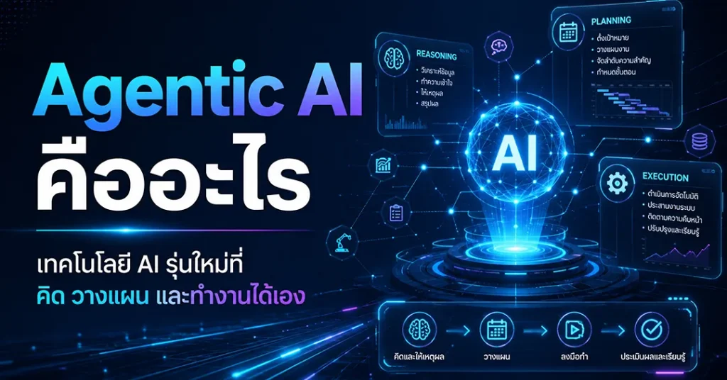 Agentic AI คืออะไร เทคโนโลยี AI รุ่นใหม่ที่คิด วางแผน และทำงานได้เอง